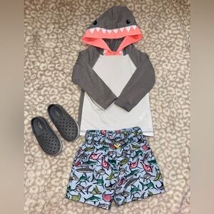 18 month Cat & Jack Gray Shark Swim Set and Shoes